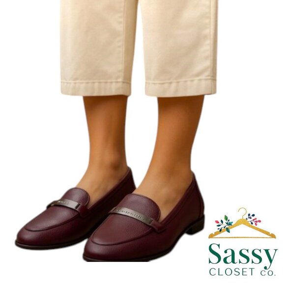 Calvin Klein Shoes - CALVIN KLEIN Statement Loafers – Burgundy, Metal Accent, Sz 11